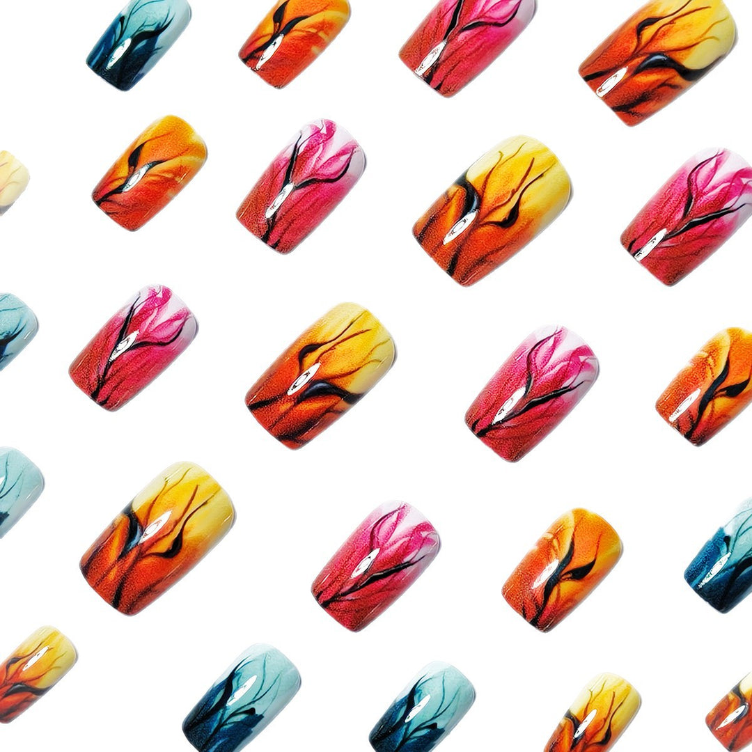 Artificial nails with autumn leaf design Bowlift