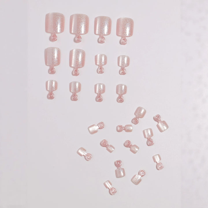 Premium Glittering Faux Gel Press-On Toes Bowlift
