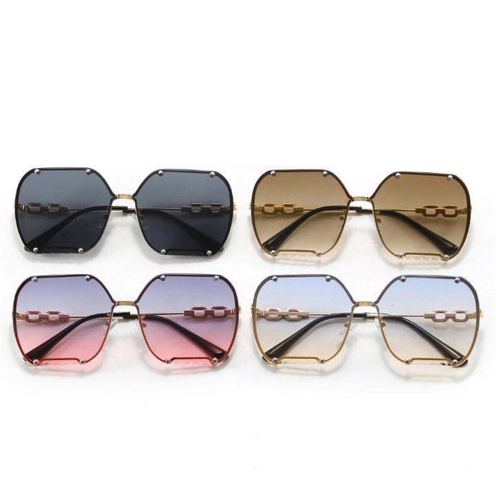 Women's elegant hexagonal designer sunglasses with luxurious accents Bowlift