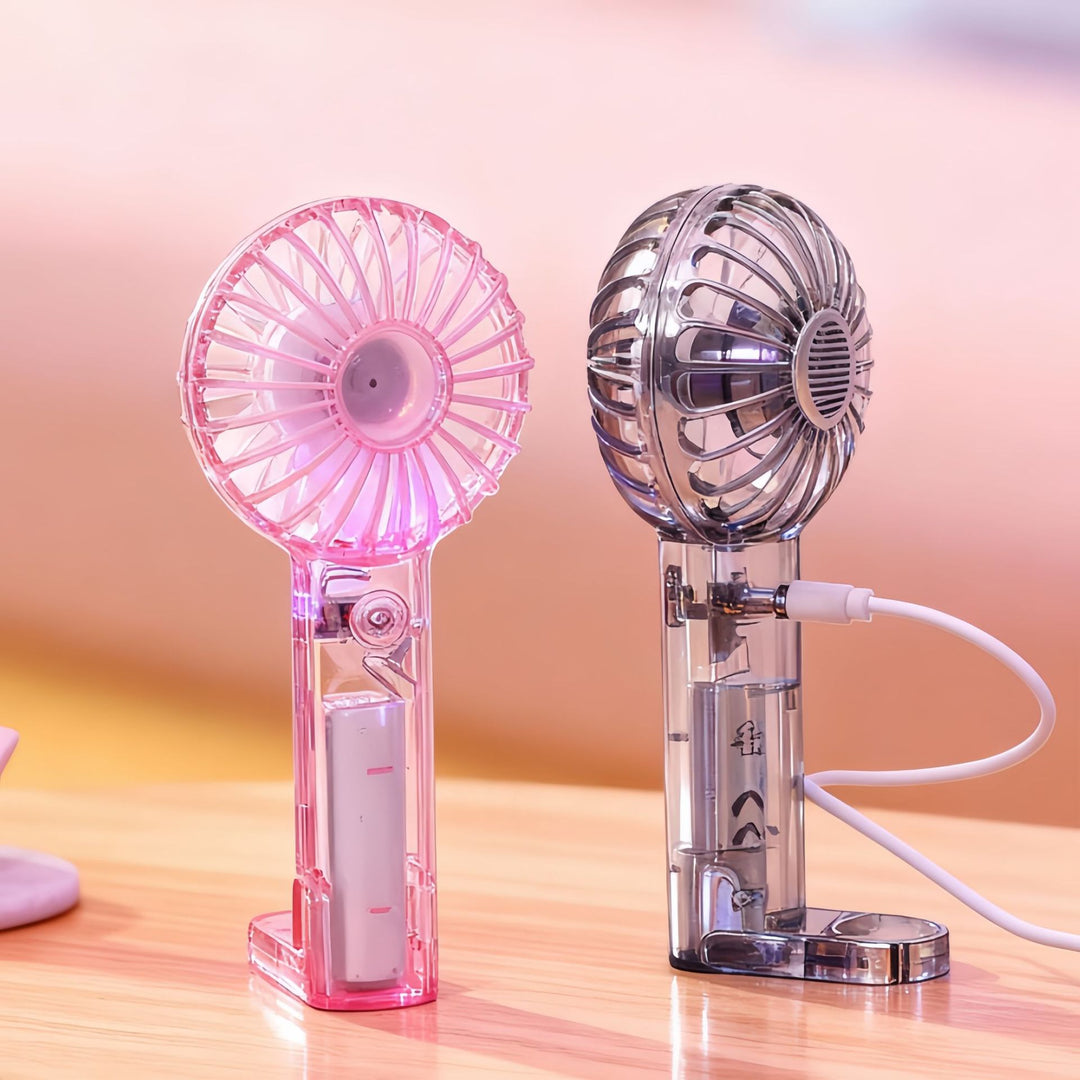 Women portable hand fan with USB port and ergonomic design Bowlift