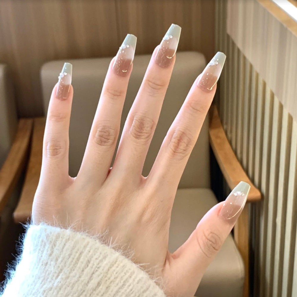 Glossy Ombre Square Press-On Nails Bowlift