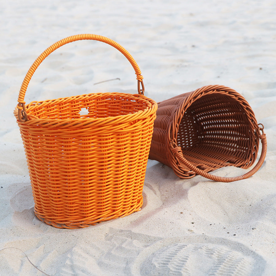 Practical hand basket with leather handles Bowlift