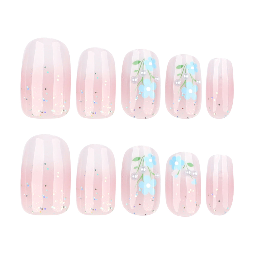 Artful nail extensions with floral design Bowlift