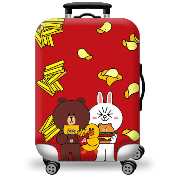 Unisex nan elastic suitcase cover with artistic marble print, shockproof fit and tear-resistant stretch material Bowlift