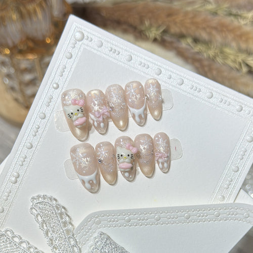Decorative Themed Press-On Nail Art Set Bowlift