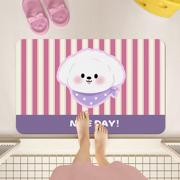 Playful Dog-Themed Bath Mat Bowlift
