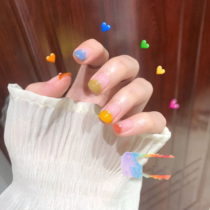 Creative art nails with colorful gradient Bowlift