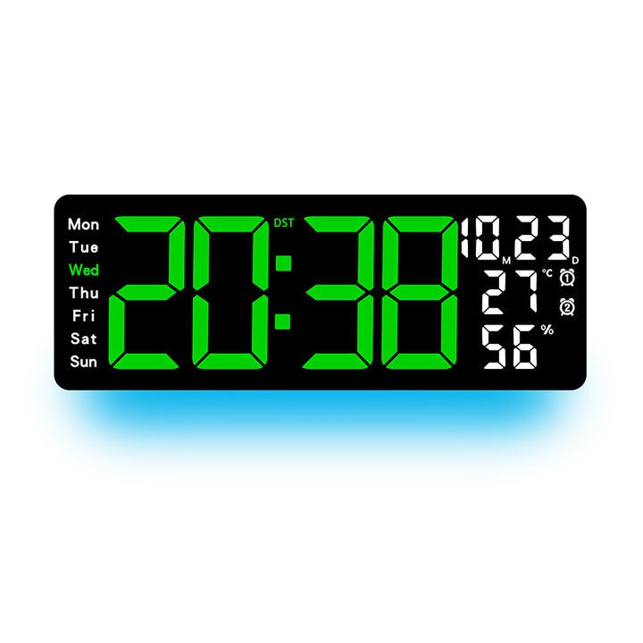 Digital Multi-Function Alarm Clock with Color LED Display Bowlift