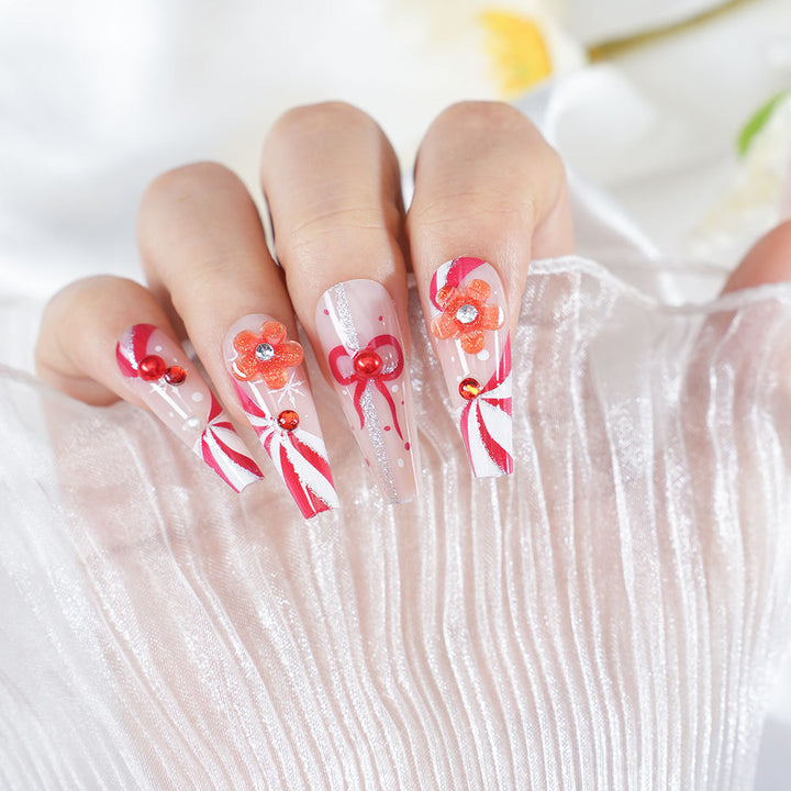 Decorative Floral Nail Tips Bowlift