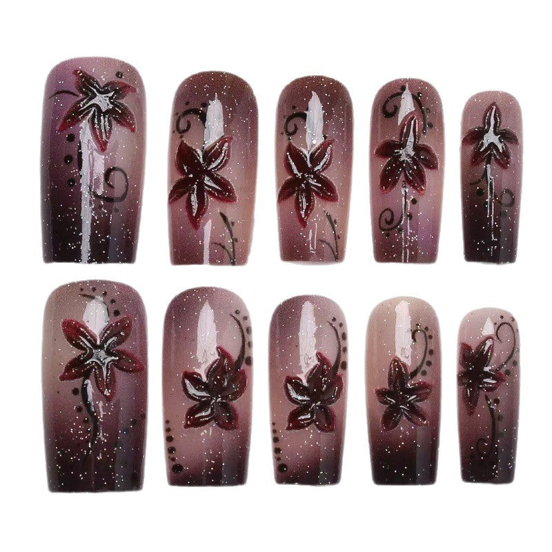 Artificial nails with floral accents Bowlift
