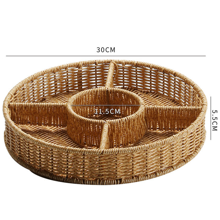 Multi-Sectional Woven Storage Basket Bowlift