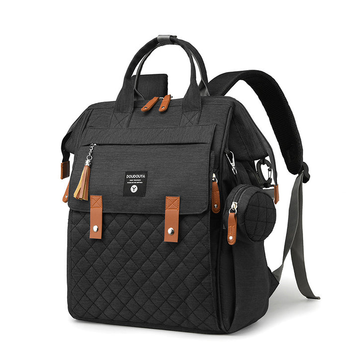 Multifunctional Quilted Diaper Backpack Bowlift