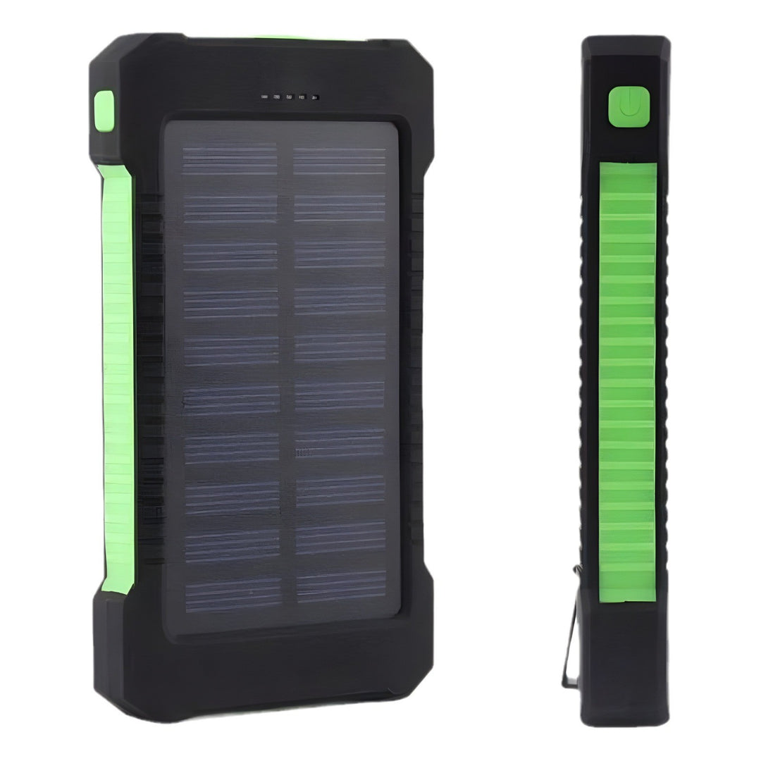 Solar-powered power bank with integrated compass and carabiner hook Bowlift