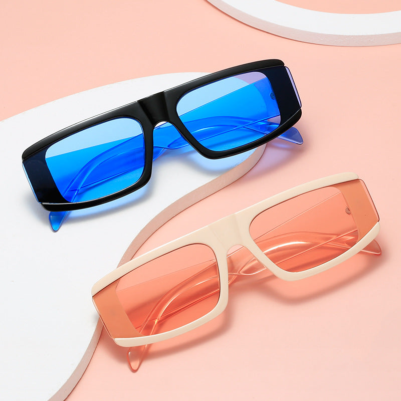 Women's fashionable sunglasses with futuristic design and transparent frame Bowlift