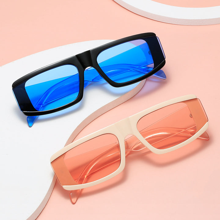 Women's fashionable sunglasses with futuristic design and transparent frame Bowlift