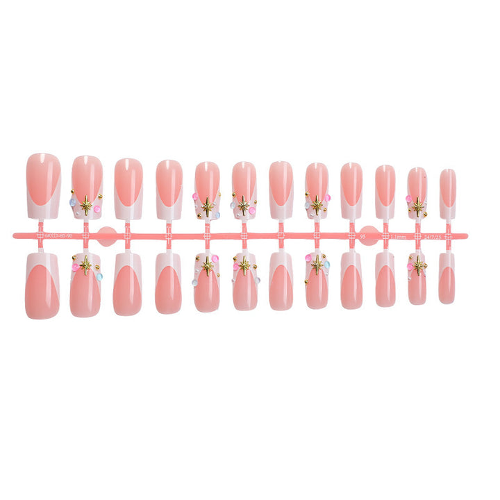 Artificial nail set with delicate flower decoration Bowlift