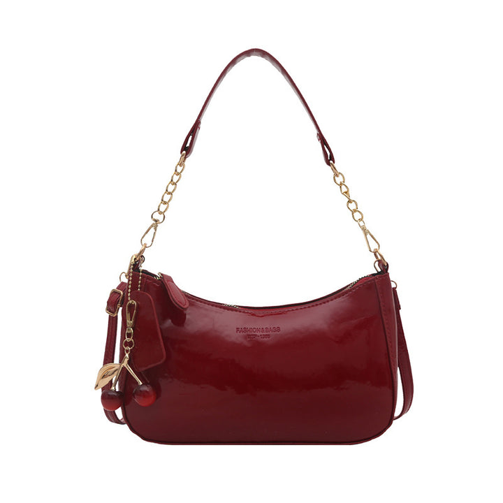 Glossy Patent Leather Crossbody Handbag