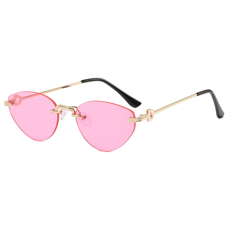 Women Futuristic Half-Frame Sunglasses Bowlift