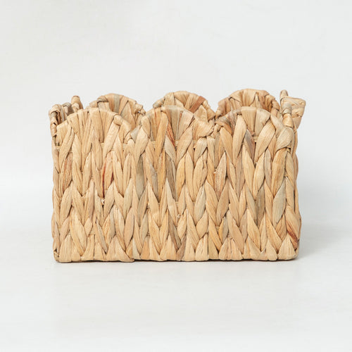 Braided storage basket with high sides