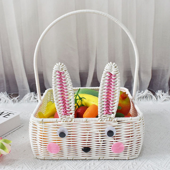 Decorative Bunny-Themed Storage Basket Bowlift