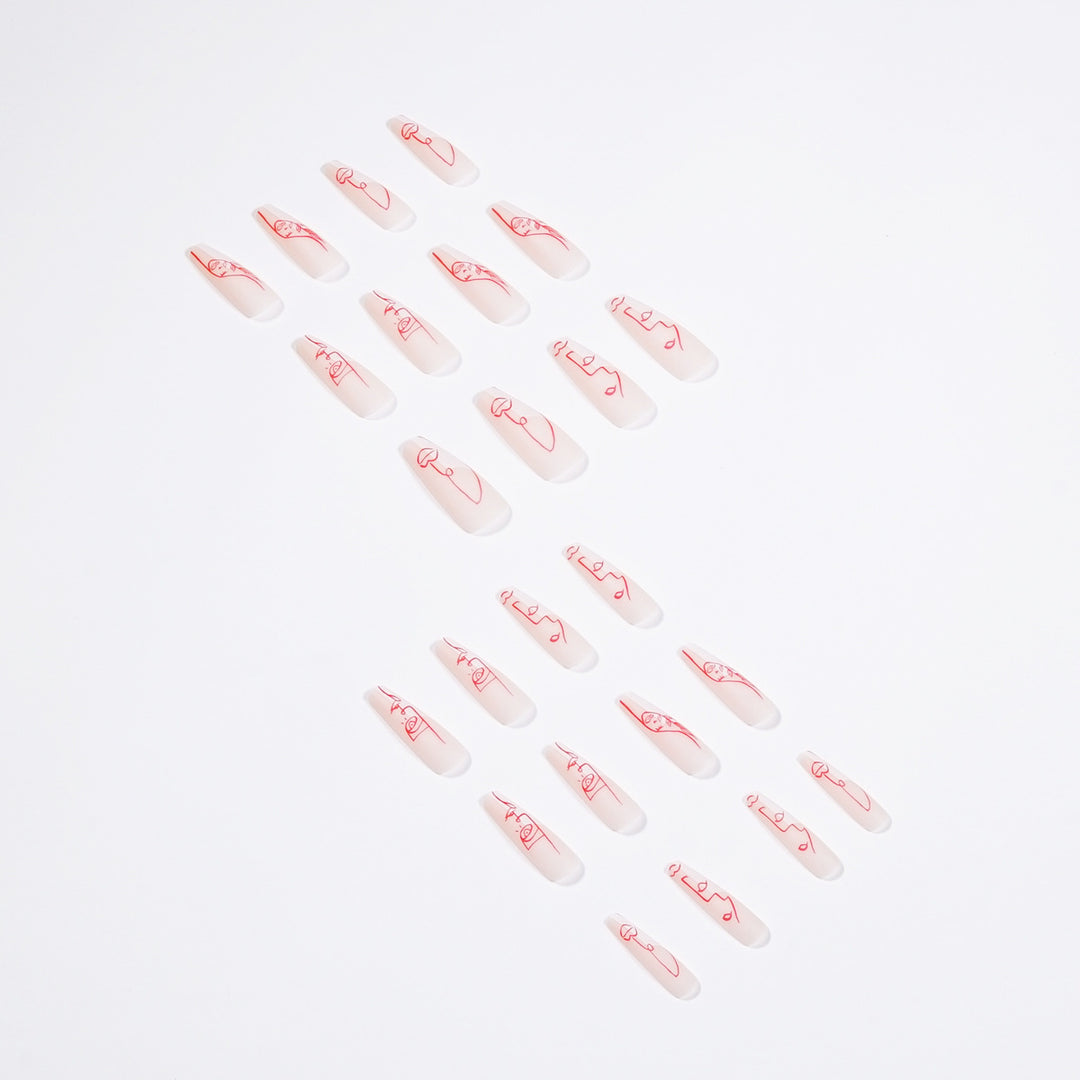 Artful Nail Art with Abstract Line Design Bowlift