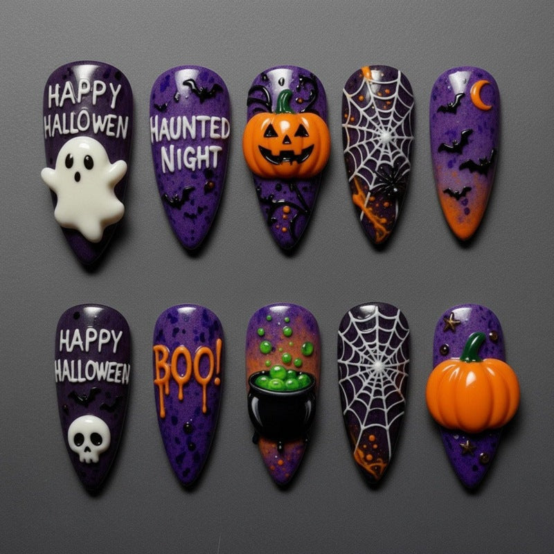 Halloween-Themed Press-On Nail Set Bowlift