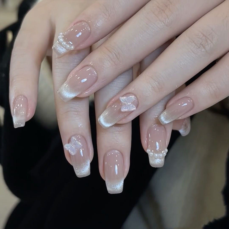 Premium Rhinestone-Embellished Press-On Nails Bowlift