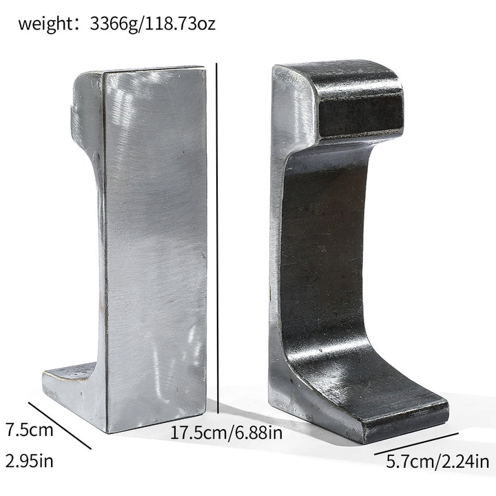 Industrial-Style Metal Bookends