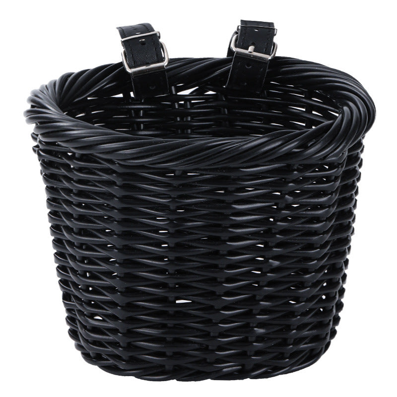 Woven Storage Basket with Adjustable Leather Straps Bowlift