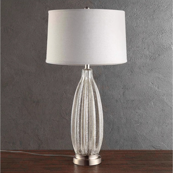 Decorative Glass Table Lamp with Textured Design