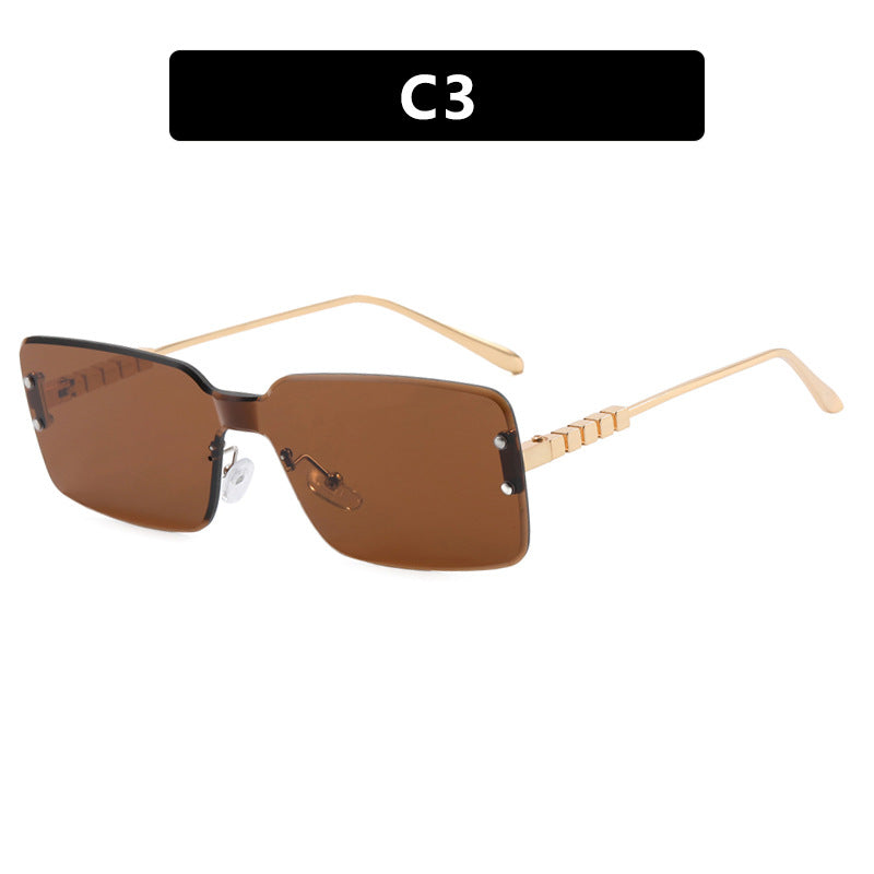 Women's modern rectangular sunglasses with stylish metal frame Bowlift