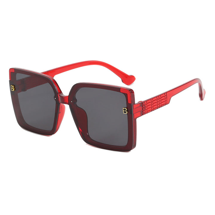 Women's fashionable square sunglasses with textured temple design Bowlift