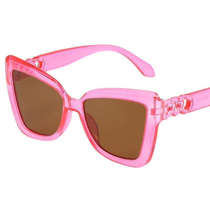 Ladies modern cat-eye sunglasses with clear frame and UV protection Bowlift