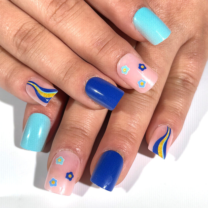 Artistic Floral Acrylic Press-On Nails Bowlift