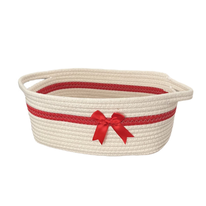 Women's decorative storage basket with bow accent Bowlift