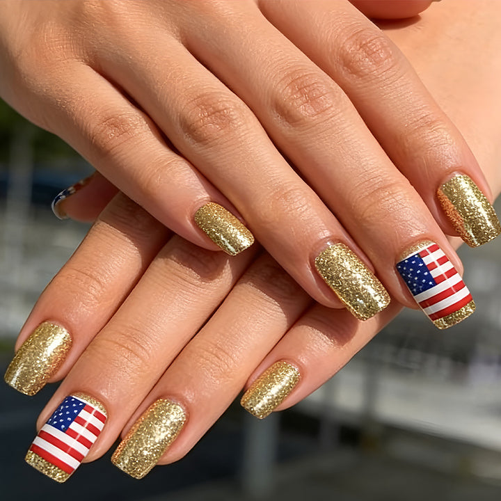Sparkling Patriotic Nail Art Bowlift