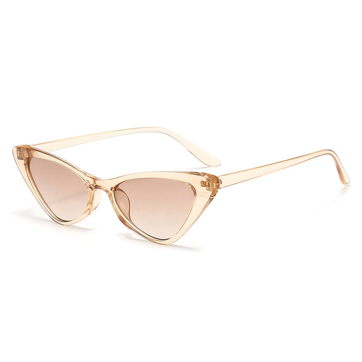 Women's Stylish Cat-Eye Sunglasses with Glossy Plastic Frame Bowlift
