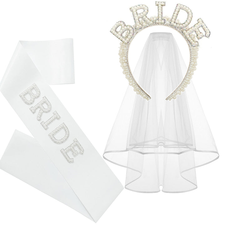 Women's Bridal Satin Ribbon with Sparkling Crystals Bowlift
