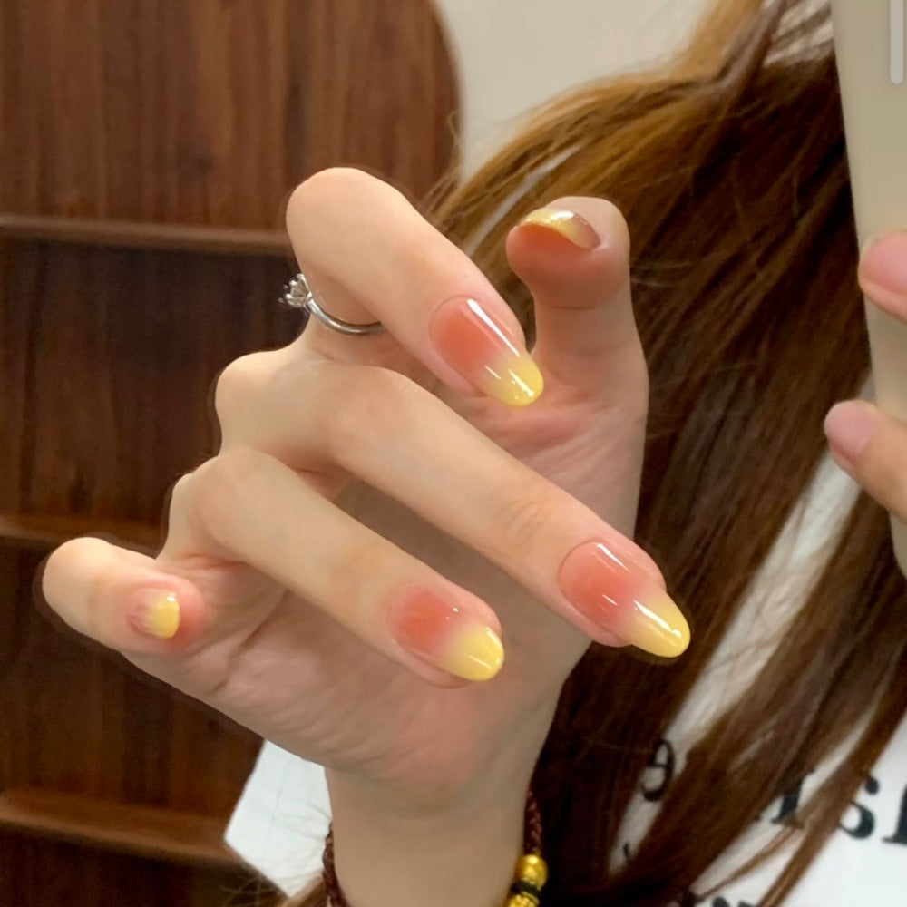 Ombre Press-On Nails with Glossy Finish Bowlift