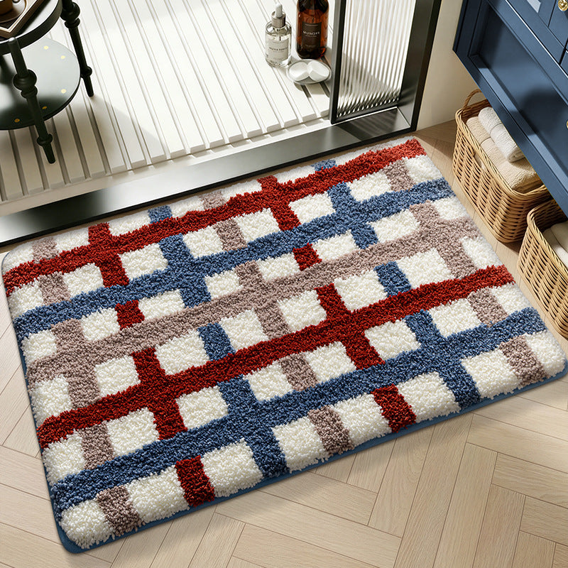 Plush Textured Zigzag Bath Mat Bowlift