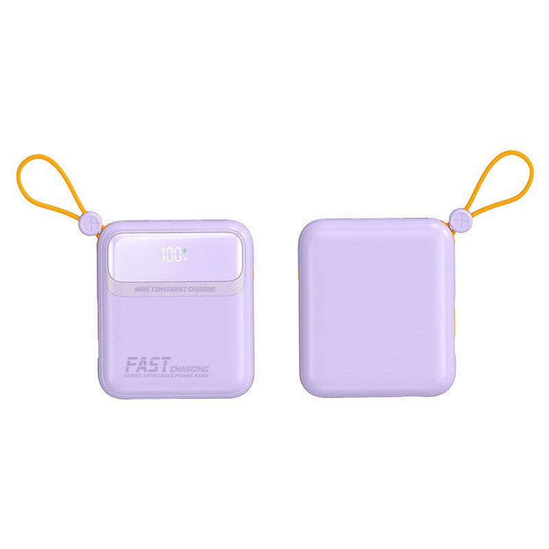 Compact power bank with integrated cable management and digital charge level display Bowlift
