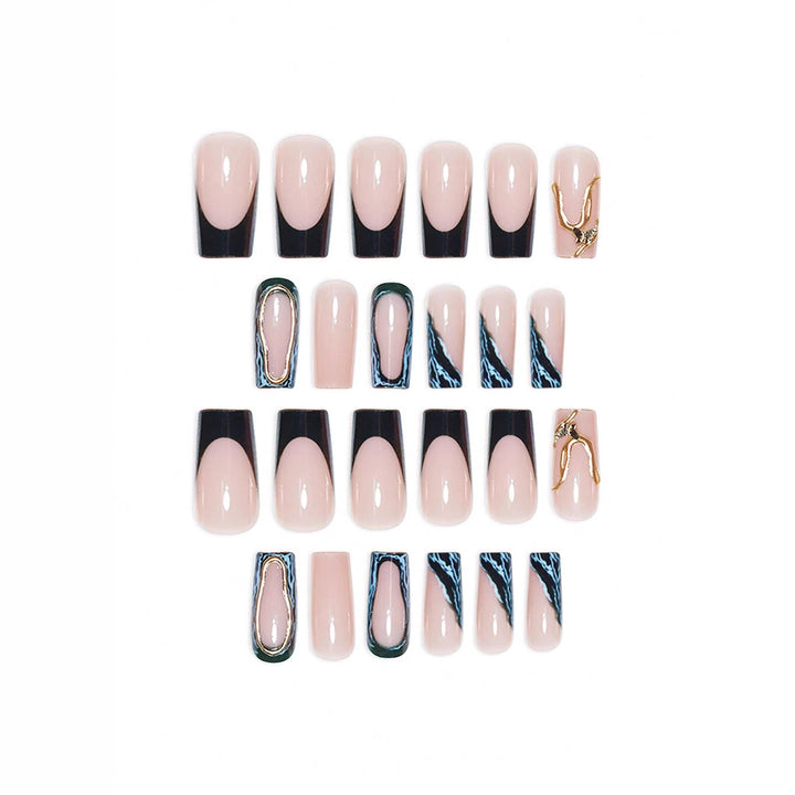 Designer Geometric Press-On Nail Art Bowlift