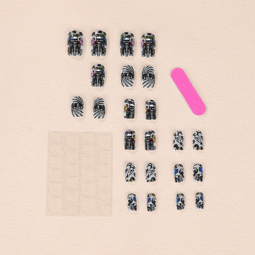 Creative Skeleton Nail Design Bowlift