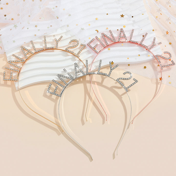 Women's Glittering Hairband with Inscription Bowlift