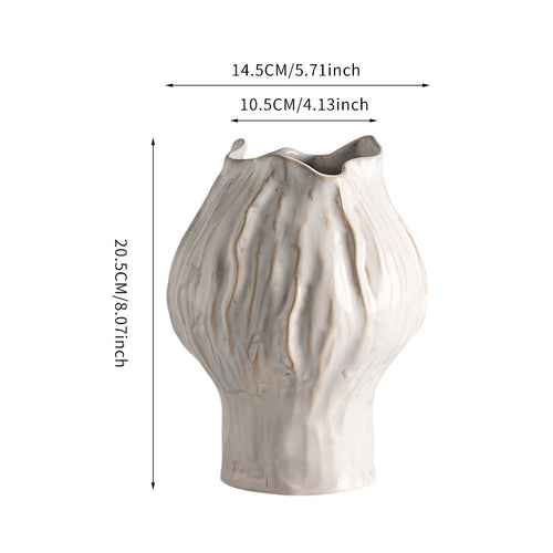 Handmade Textured Ceramic Sculptural Vase