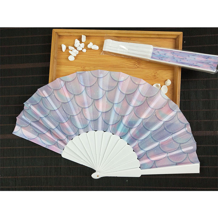 Ladies decorative fan with shimmering shell pattern Bowlift