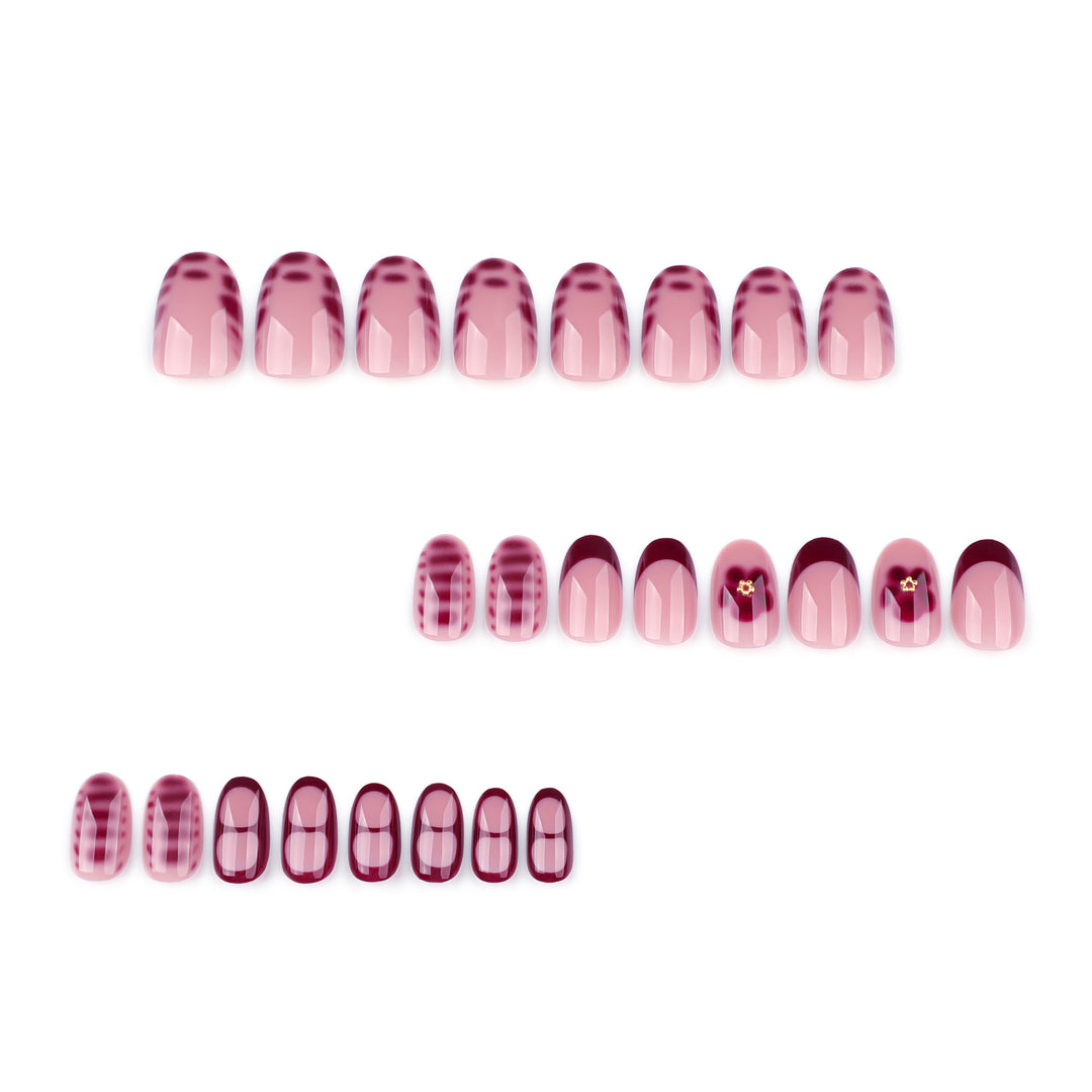 Elegant artificial nail design with floral pattern Bowlift