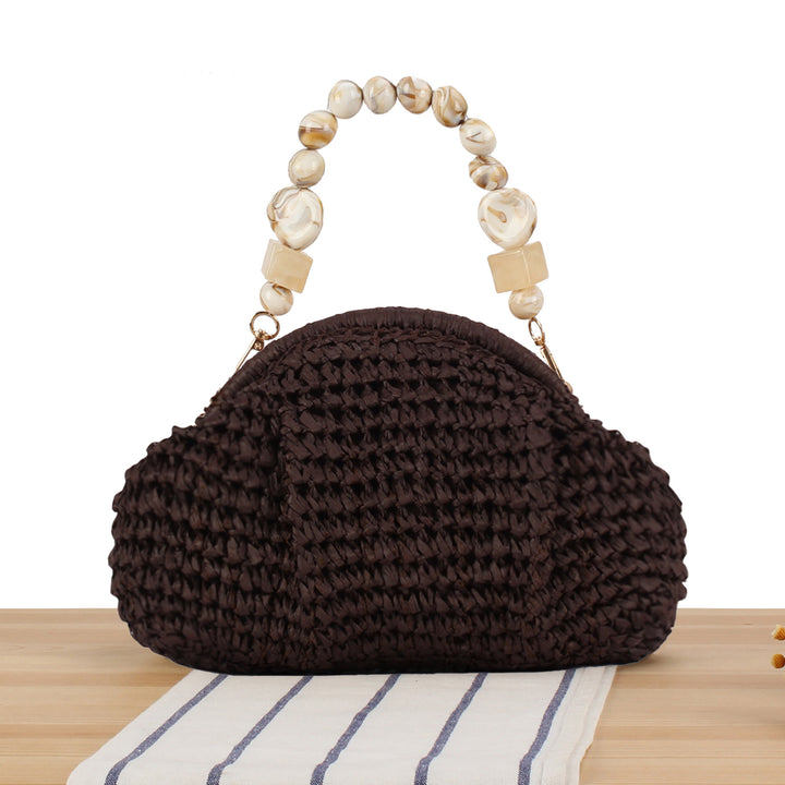Stylish handbag with colorful bead handle Bowlift