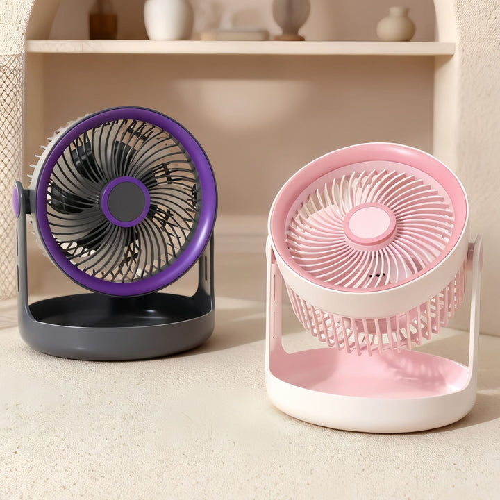 Ladies table fan with adjustable head and quiet operation mode Bowlift