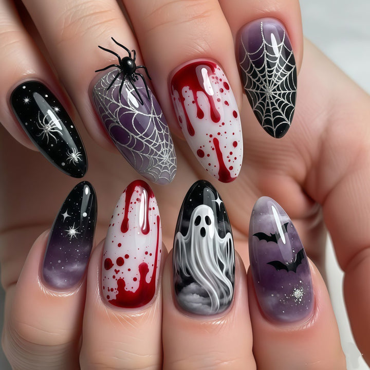 Artificial artificial nails with Halloween motifs Bowlift